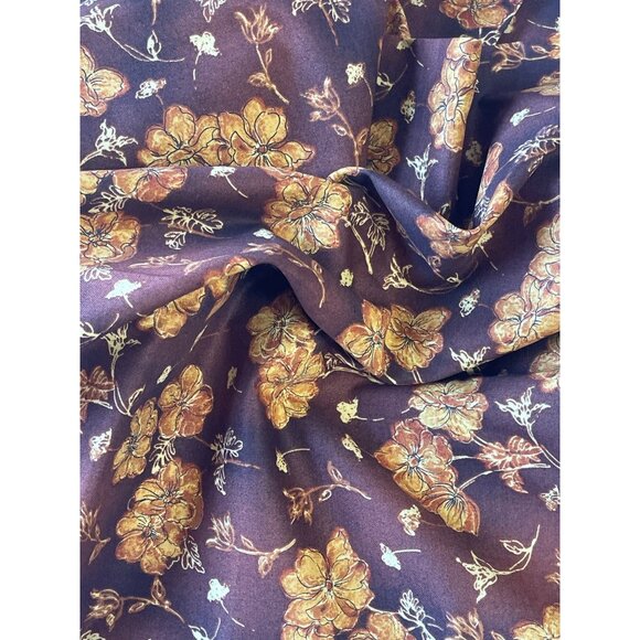 Cheri L. Strole Water Tex Floral Fabric By The Yard Brown Orange Rust Cotton BTY - Picture 5 of 6